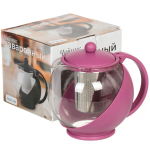 Чайник заварочный стекло,пластик, 1.25 л, с ситечком, SS403, фиолет