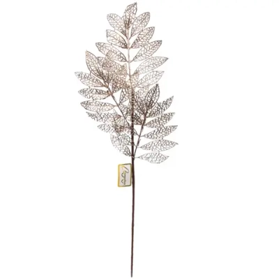 Ветка декоративная «Зимние листья» 85 см, Шампань