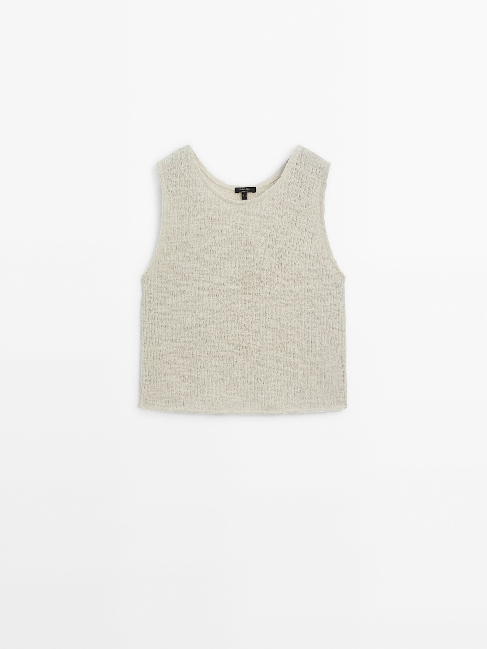 Massimo Dutti Трикотажный топ без рукавов, светло-зеленый