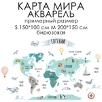 Стикеры КАРТА МИРА АКВАРЕЛЬ