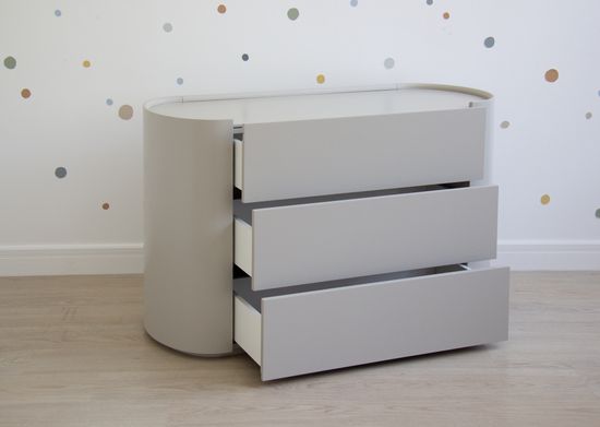 Комод Lagom 3 ящика ширина 120 см (серо-бежевый)