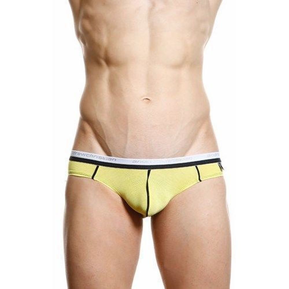 Мужские трусы брифы желтые Andrew Christian V Slim Holiday Brief Yellow AC3-M085