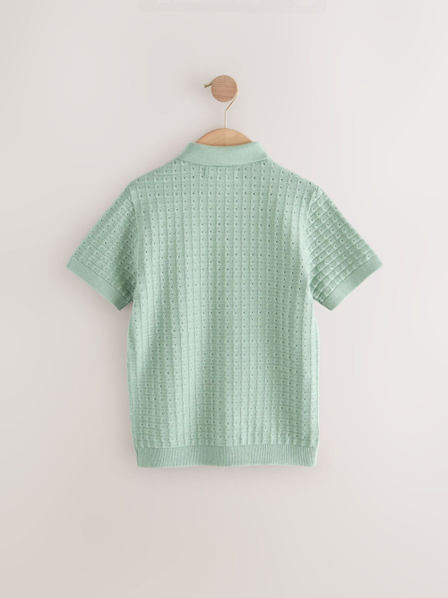 Рубашка трикотажная с коротким рукавом для мальчика Next AA8-947, Светло-зеленый