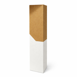 К: Коробка №6 составная 5,5*5,5*15/25 см ТК 310 Белый Низ Крафт верх