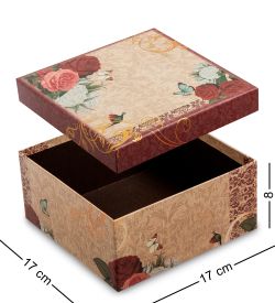 WG-09-B Набор коробок из 3шт «Квадрат» цв.беж./бордов.