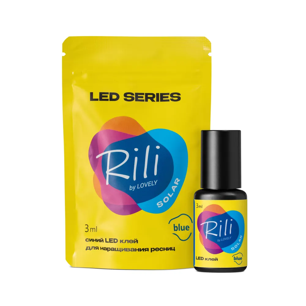 Клей синий для LED наращивания Rili Solar Blue, 3 мл