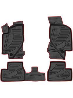 Коврики в салон для LADA Granta, 2011-, 4 шт. (красный кант, полиуретан) KANT.F520250E1.RD