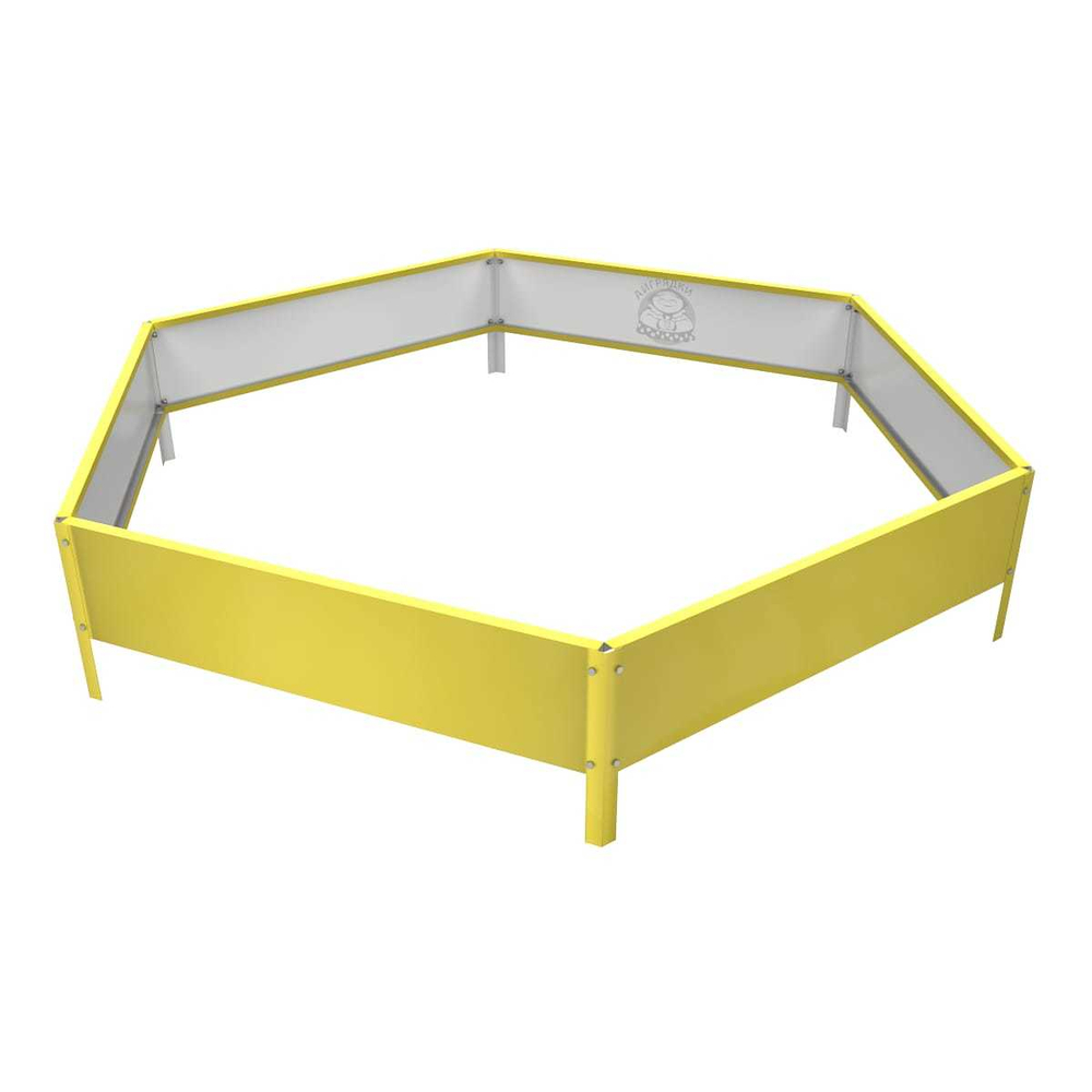 Клумба многоугольная оцинкованная с ножками 1 ярус RAL 1018 Цинково-жёлтый