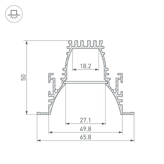 Профиль Arlight ARH-Line-6650-F-Comfort-2000 Anod 036351