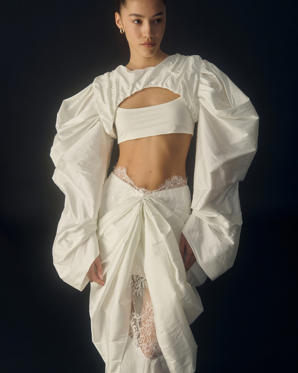 Рукава из тафты белые