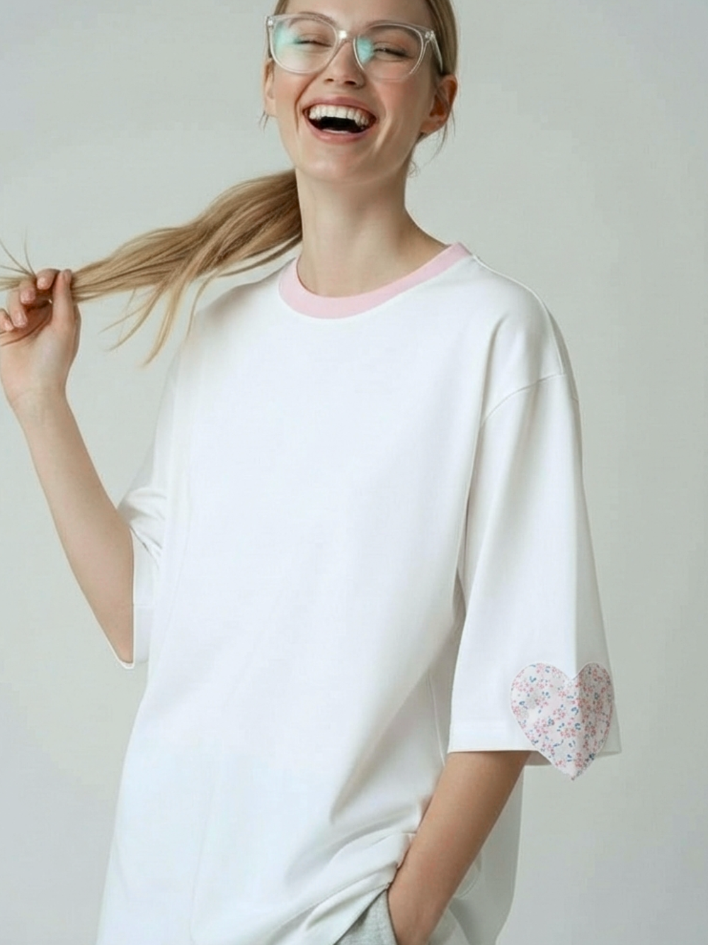 Футболка оверсайз женская белый Шарм