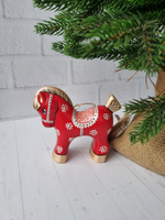 Конь-Огонь ёлочная игрушка из фарфора