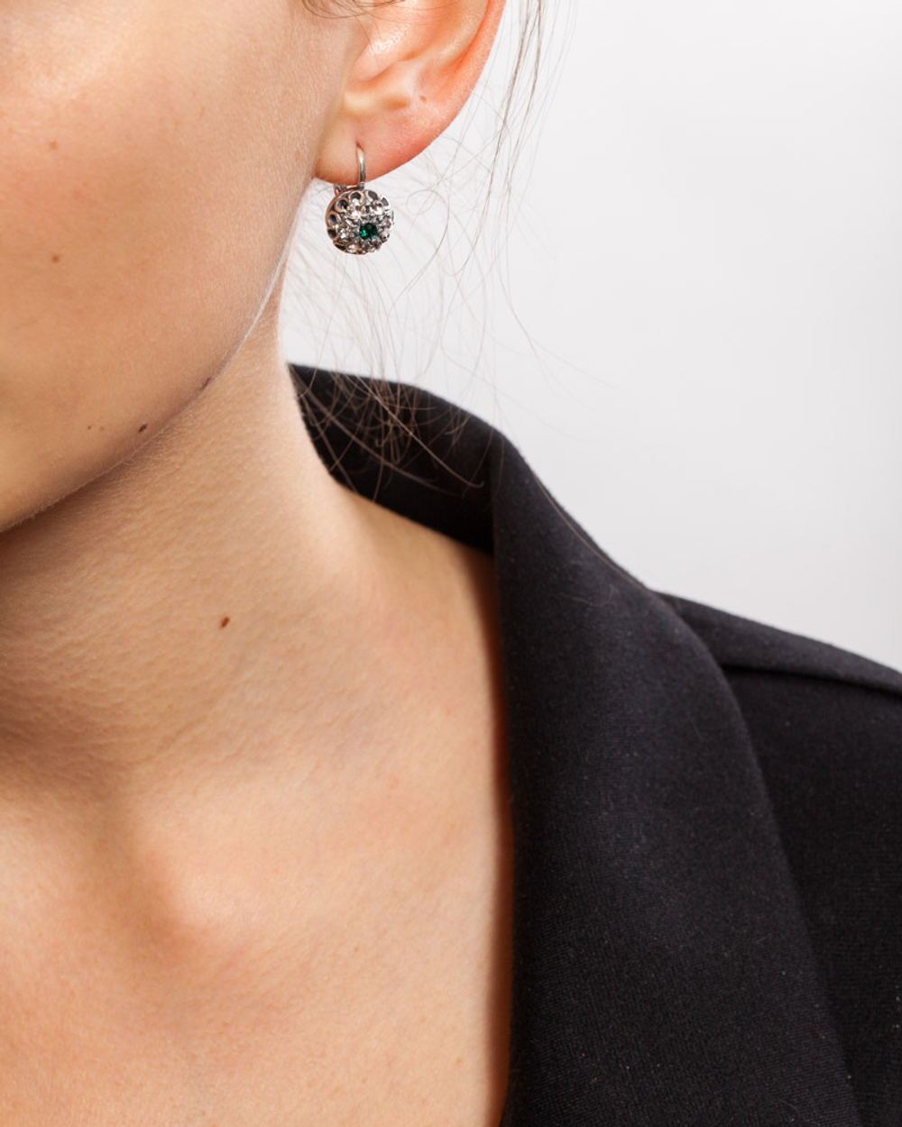 "Малинка" серьги в серебряном покрытии из коллекции "Леди" от Jenavi  с английским замком