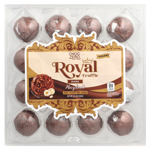 ChocZero, Королевский трюфель, темный, с фундуком, 240 г (8,5 унции)