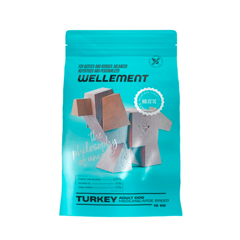 Сухой корм для взрослых собак средних и крупных пород с индейкой Wellement