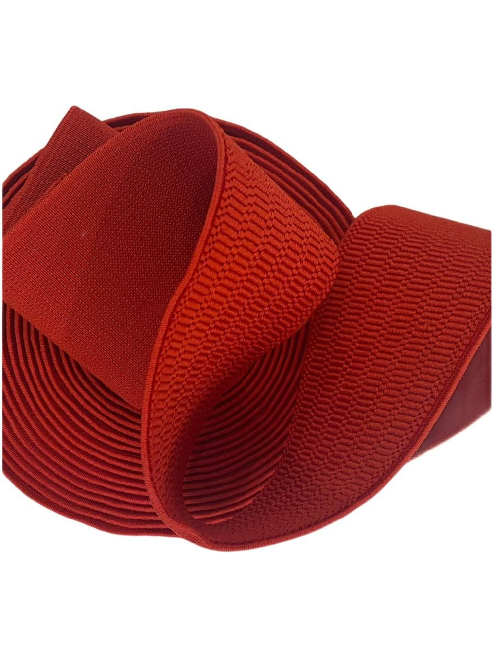 Резинка широкая 7 см цветная (красный) эластичная декоративная лента для поясов, одежды и рукоделия 1 м