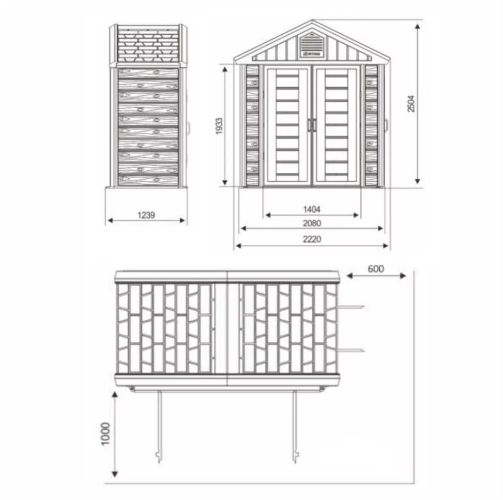 Садовый пластиковый сарай HouzBlock Comfort-1 7,5x4