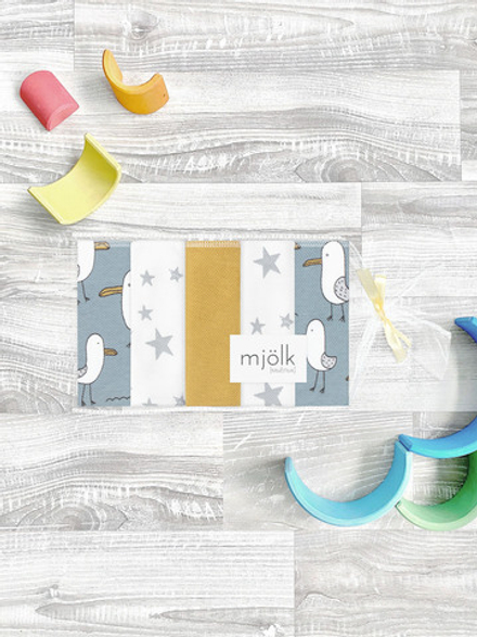 Набор платочков-слюнявчиков Mjölk Чайки