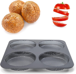 Форма для выпечки гамбургеров перфорированная 4-х секционная Patisse Profi  28х28х2.5 см