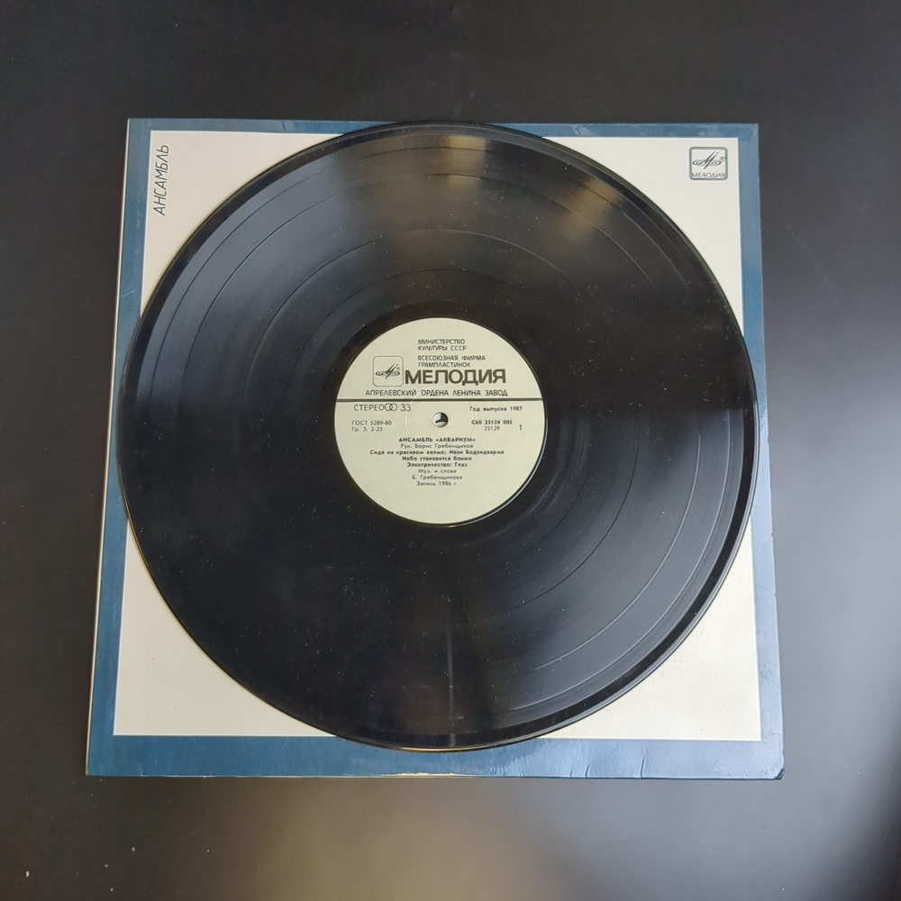 Ансамбль "Аквариум" - Сидя на красивом холме - LP - Виниловая пластинка 12 дюймов. Мелодия СССР 1985 год.
