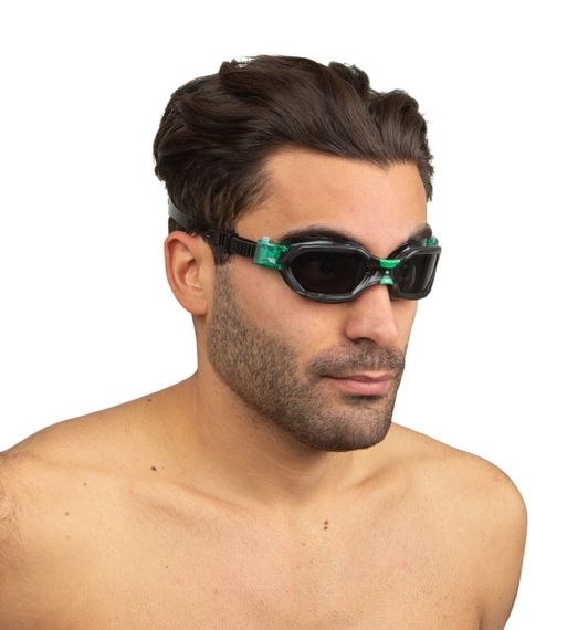 Очки для плавания Seac Aquatech тонированные стекла черный/зеленый