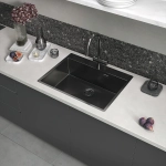 Кухонная мойка Reflexion Iseo RX2265BL оружейная сталь