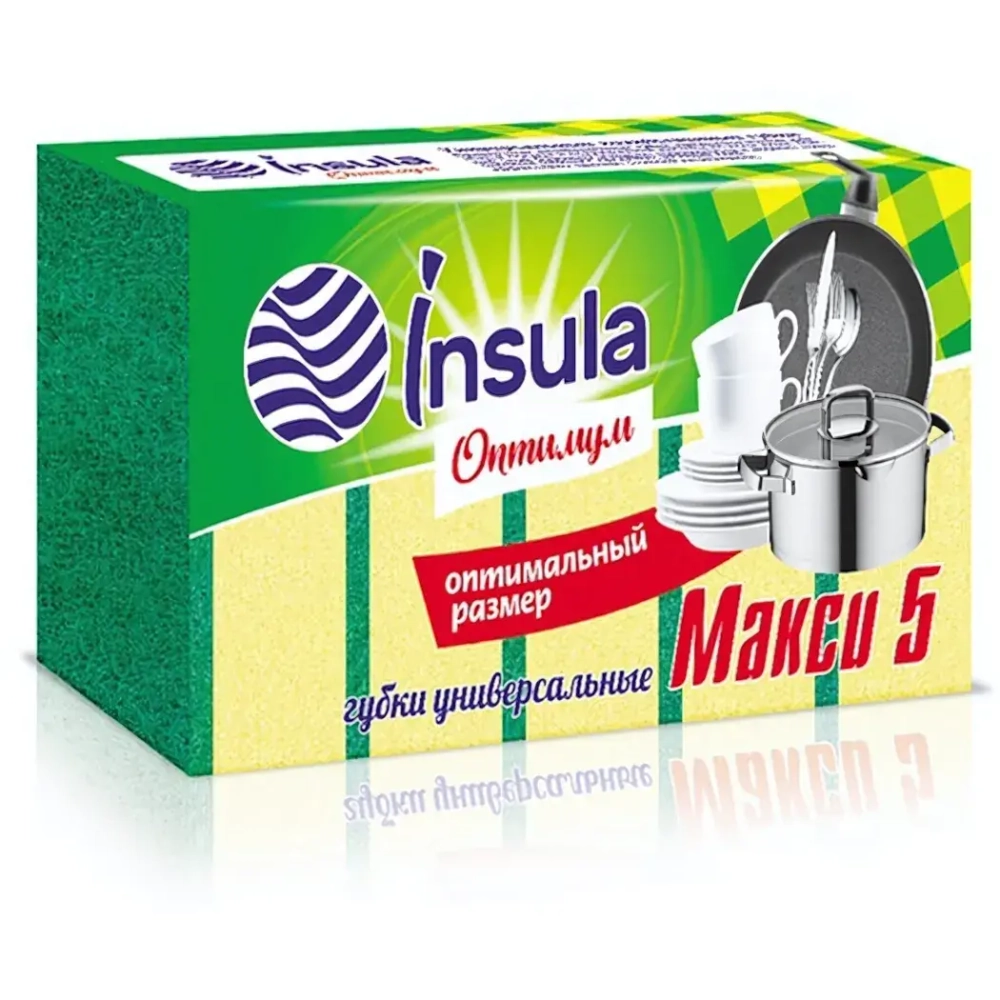 Губка для посуды 5шт макси оптимум «INSULA»