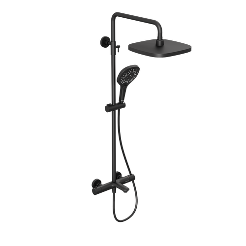 Душевая система Abelsberg Perfecta SNS61202MB с термостатом для ванны и душа, вулканический черный
