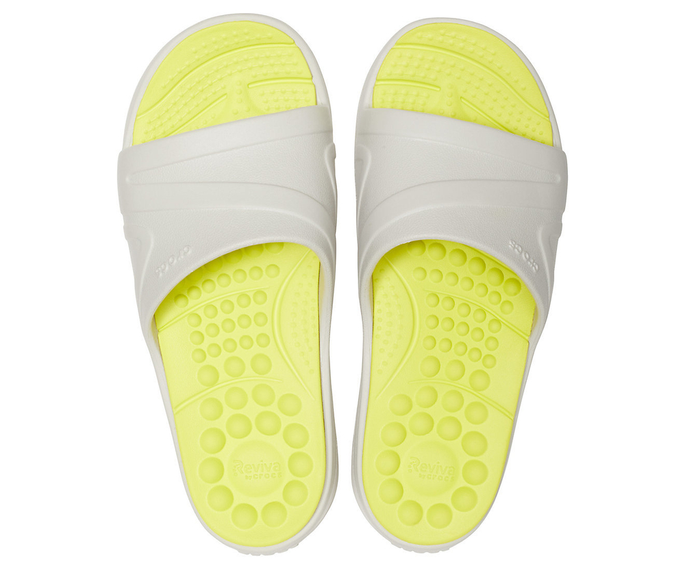 Шлепанцы Crocs Reviva Slide Pearl White/Citrus