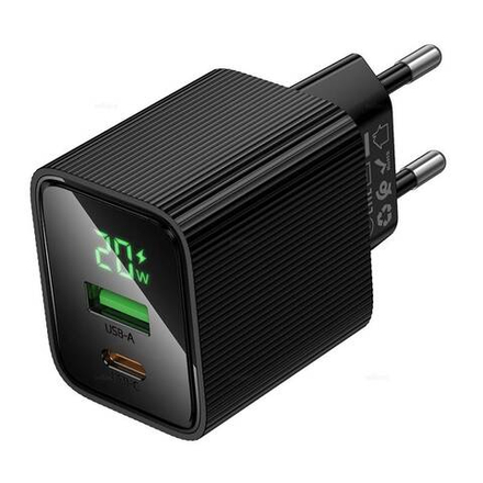 Сетевой адаптер питания HOCO CS83A QC3.0 PD 20W display (черный)