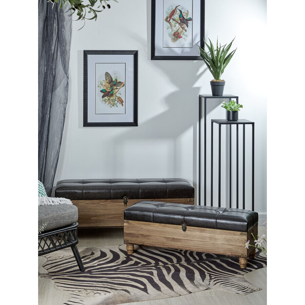 Банкетка-сундук 100х35х38см МДФ, дерево, искожа, поролон, металл