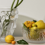 Ваза для фруктов Lalique Bacchantes прозрачная, 29 см