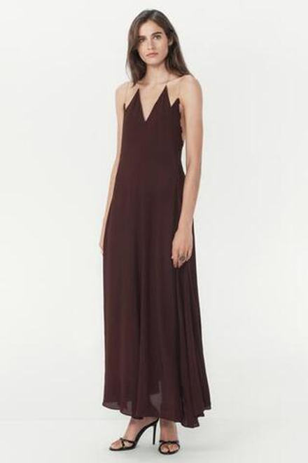 ZARA ПЛАТЬЕ В БЕЛЬЕВОМ СТИЛЕ С ЦЕПОЧКОЙ — THE ITEM ZARA WOMAN, БУРГУНДИ