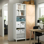 Книжный шкаф с дверцей - IKEA BESTÅ/BESTA, 120x42x202 см, белый, Беста/Бесто ИКЕА
