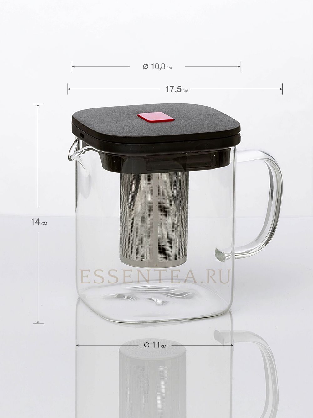 Чайник стеклянный "Брера" с колбой 1000 мл