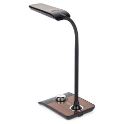 Настольный светильник ЭРА NLED-473-10W-BK светодиодный черный с деревом