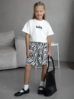 Летний костюм, футболка и шорты для девочки