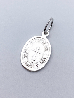 Образок из серебра/Чернение/С подвижным ухом/Георгий Победоносец