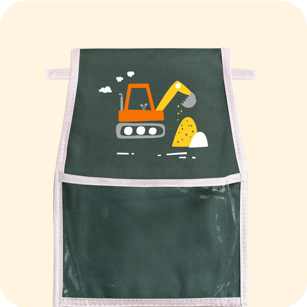 Кармашки для детского сада на липучке. Экскаватор