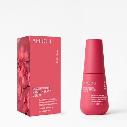 AMIJOLI Brightening Night Repair Serum Sakura Radiance Ночная сыворотка с экстрактом сакуры и транексамовой кислотой для выравнивания тона кожи 50мл