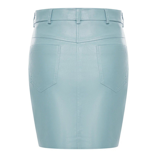 Юбка из эко-кожи "Sandra" голубой