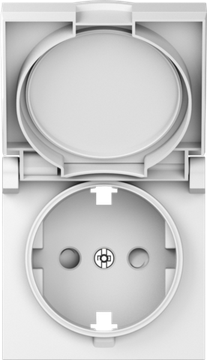 Накладка для розетки Schuko с заземлением,  с крышкой,  16A 250 В~,  матовый белый,  серия A07