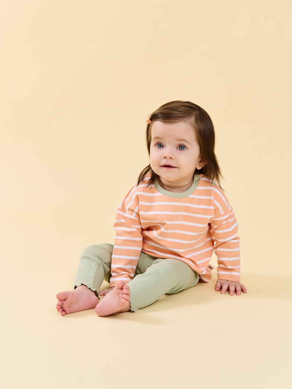 Лонгслив "Полоска Коралл" 0+