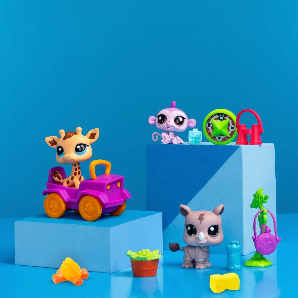Littlest Pet Shop - Набор Сафари с тремя животными 3-PAK + аксессуары LPS00524 / артикул   LPS00524  / GTIN 885561005240