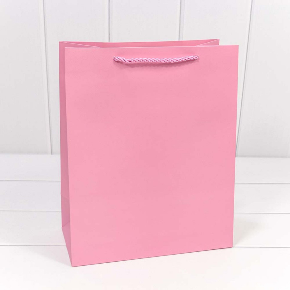 Пакет подарочный 26х32х13см "Фактура" (Розовый)