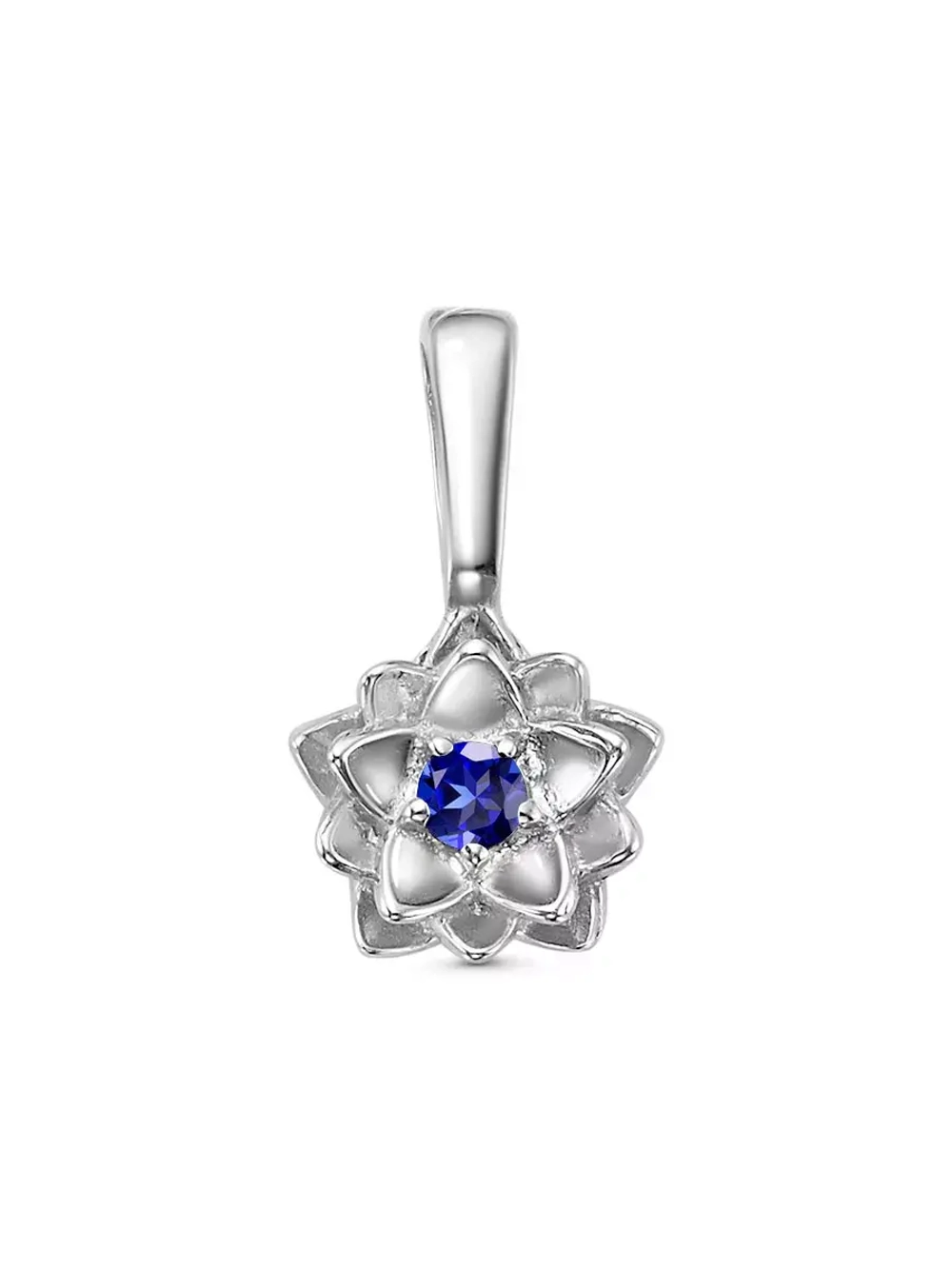 Серебряная подвеска лотос с фианитом