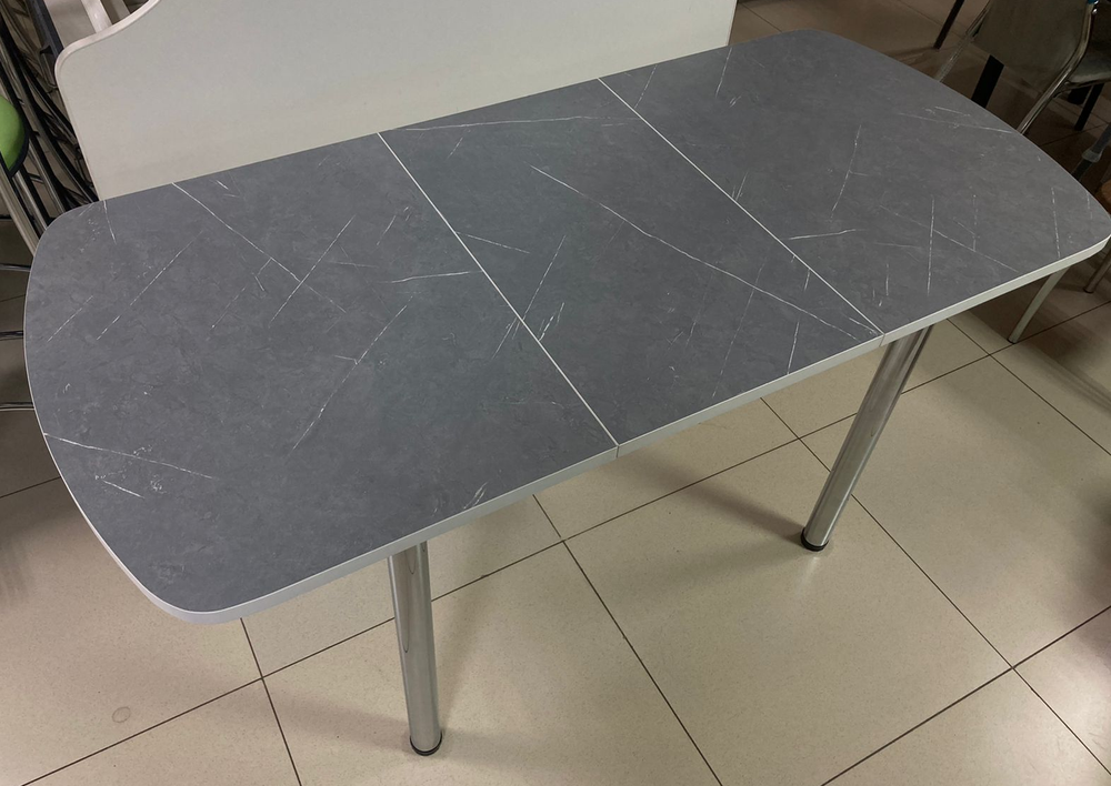 Стол разд Пластиковый подстолье прямое хром Царг.пояс белый Ст-ца будда