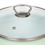 Кастрюля сталь, эмал, 4 л, с крыш, Сантэкс, 1-2440111, салатовый ментол, индукц