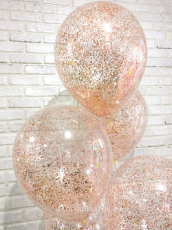 Шар с конфетти "Крошка Розовое золото"