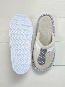 Тапочки льняные с вышивкой "Галстук"